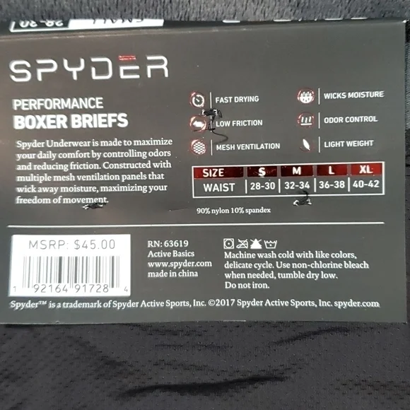 Spyder 2-Pack Performance Boxer Briefs - Picture 3 of 3